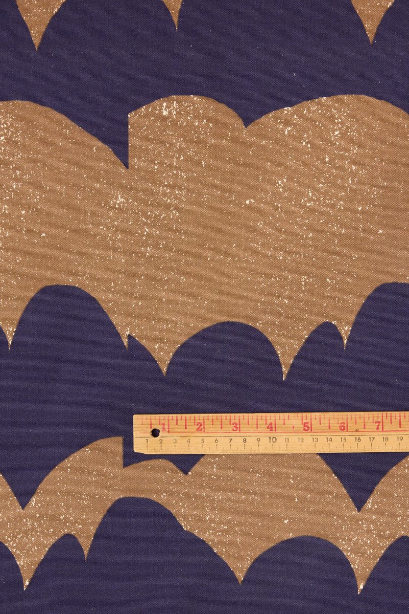 Echino Cotton Canvas in Navy Wave - Image 4