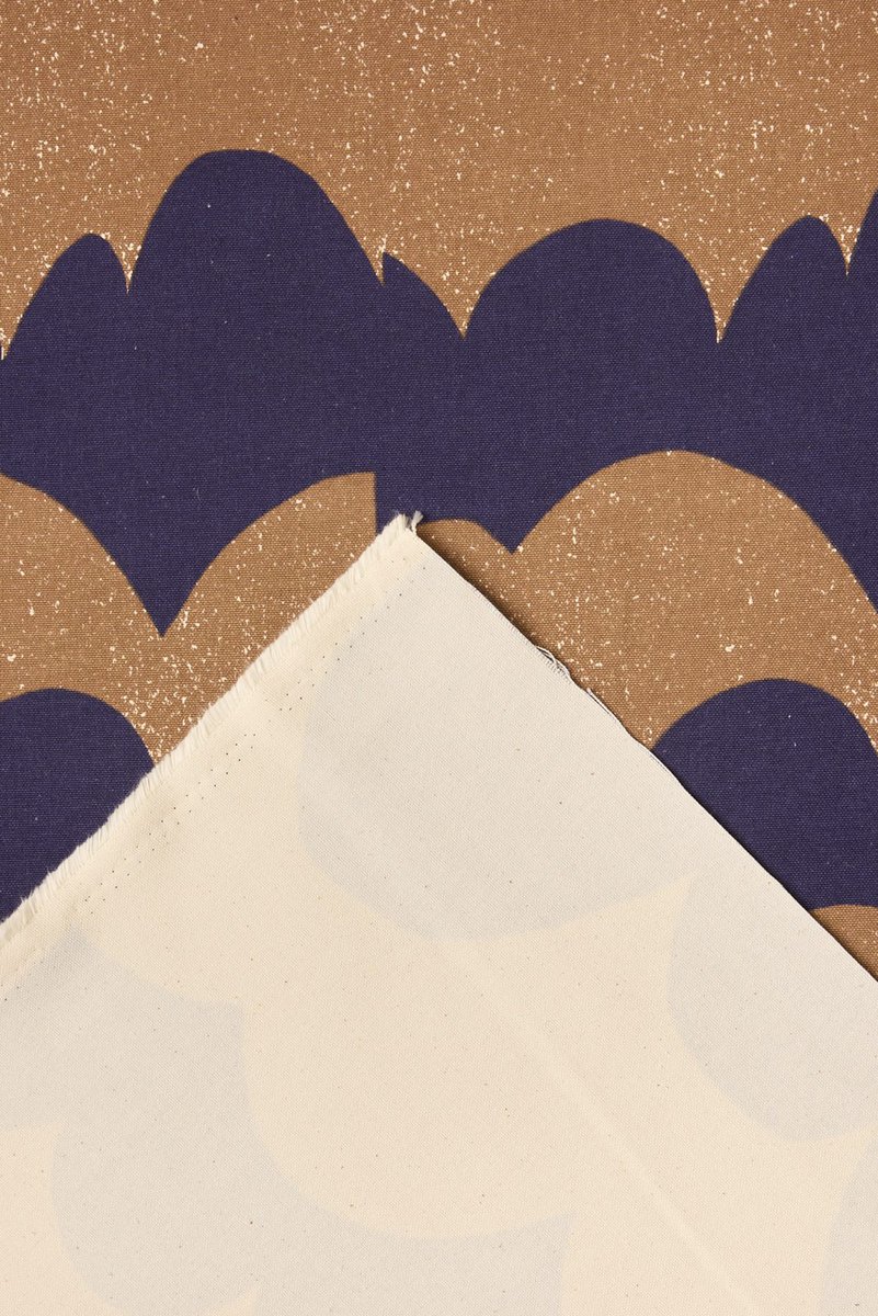 Echino Cotton Canvas in Navy Wave - Image 2