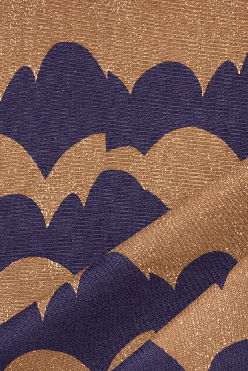 Echino Cotton Canvas in Navy Wave
