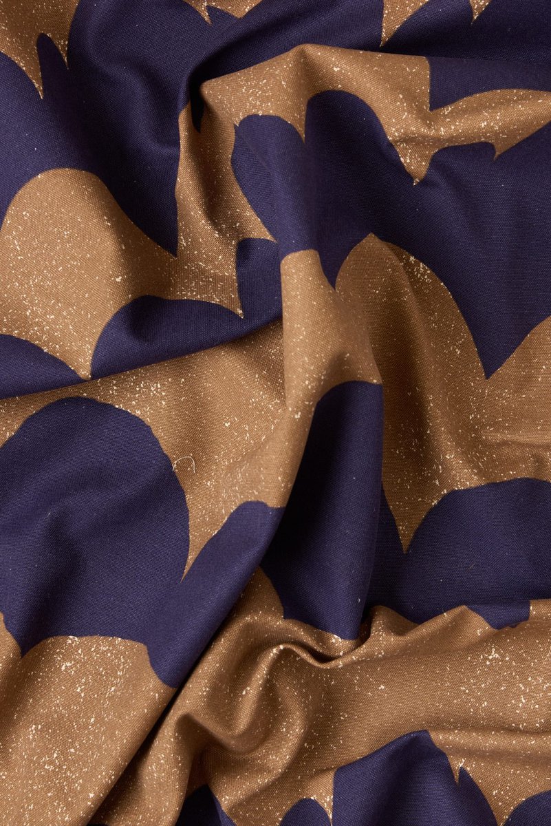 Echino Cotton Canvas in Navy Wave - Image 5