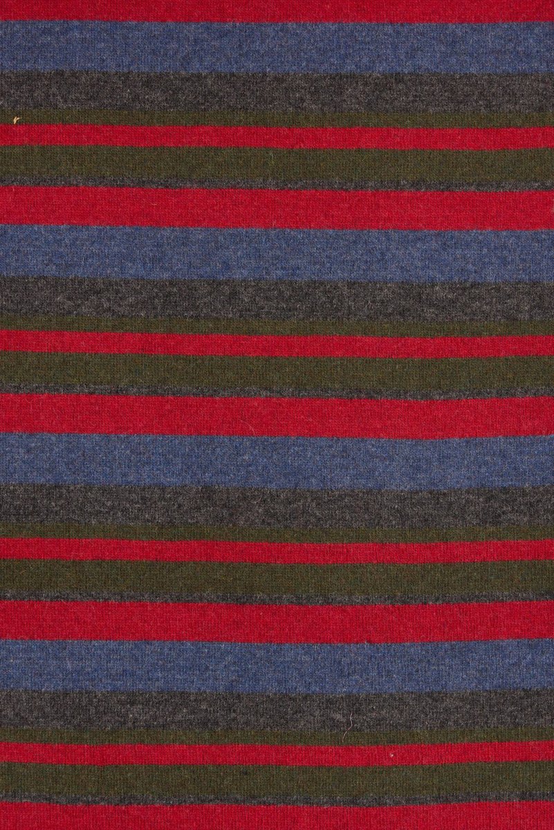 Designer Double Faced Wool Knit in Navy Stripe - Image 2