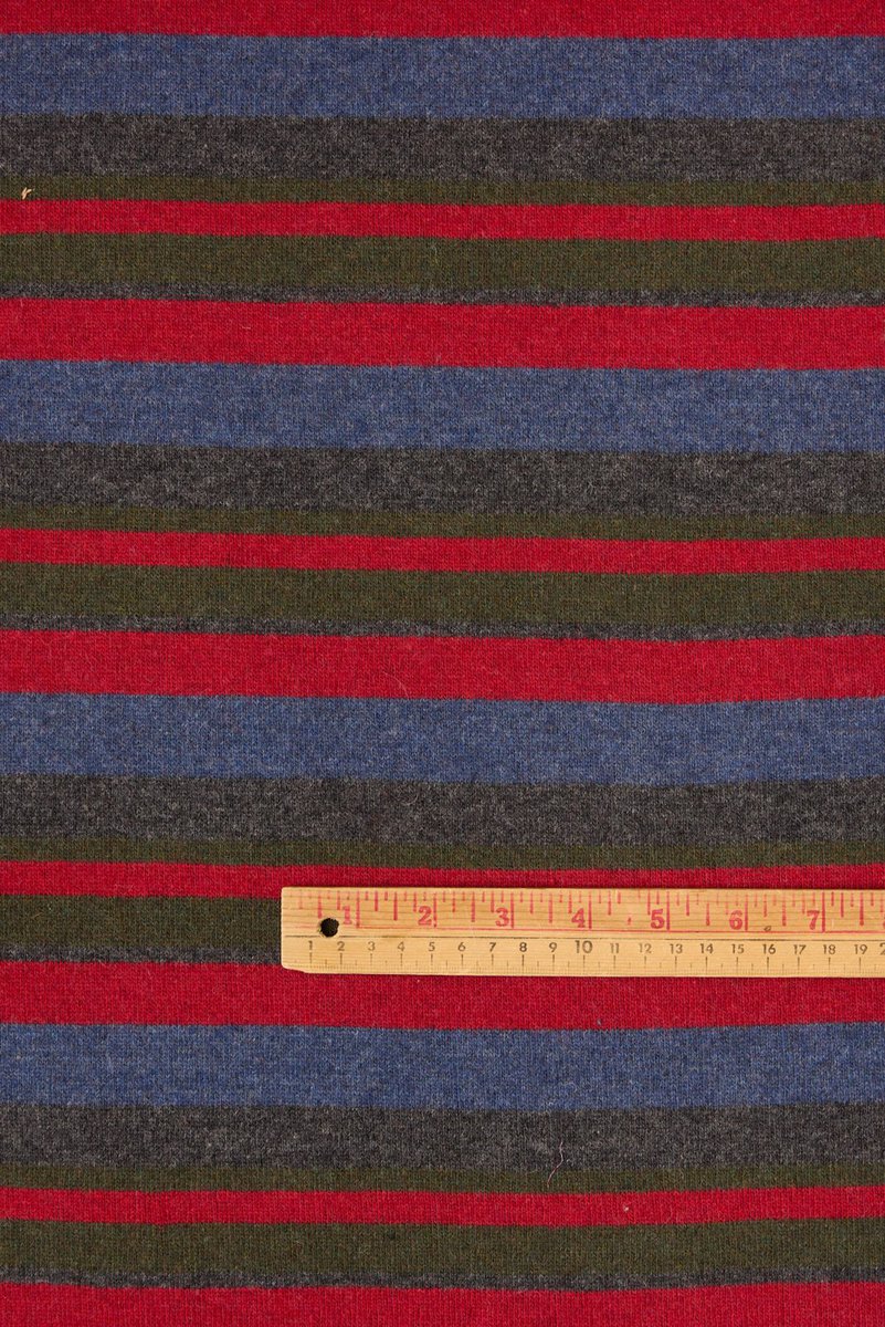 Designer Double Faced Wool Knit in Navy Stripe - Image 3
