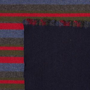 Designer Double Faced Wool Knit in Navy Stripe