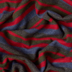 Designer Double Faced Wool Knit in Navy Stripe - Image 4
