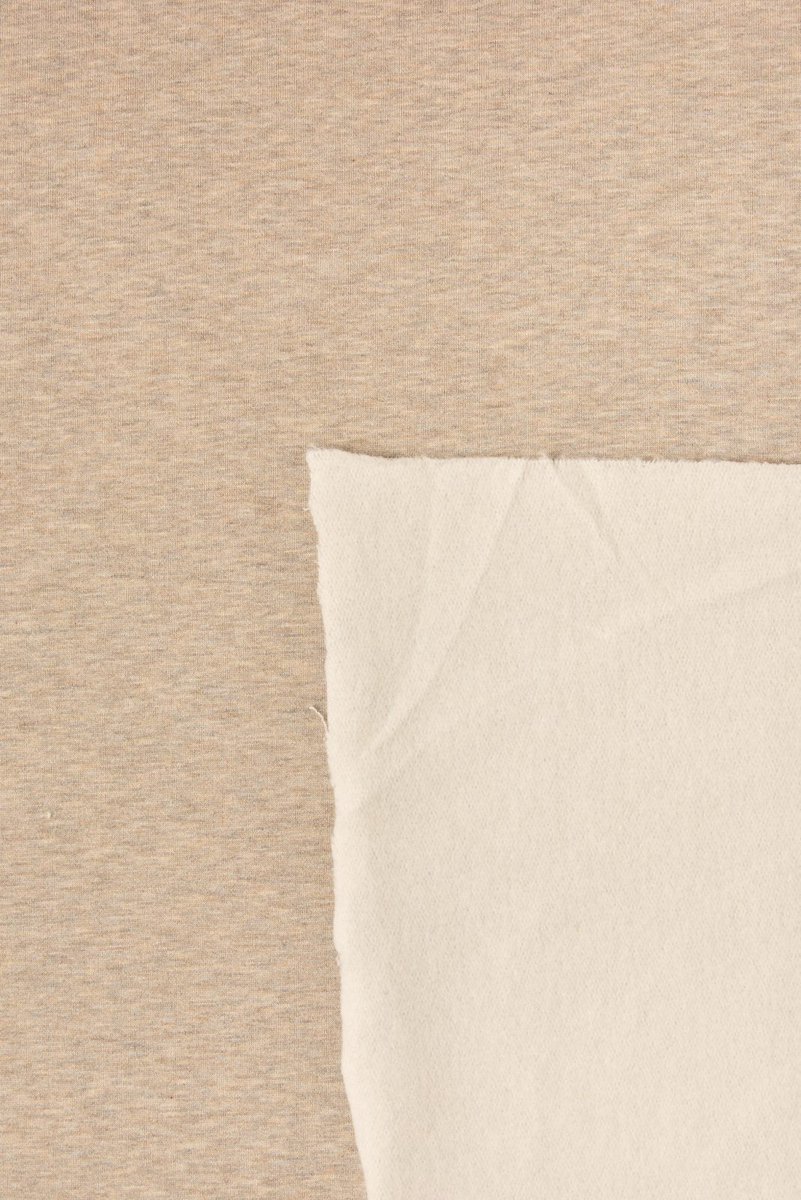 Designer Wool/Cotton Fleece Knit in Oatmeal - Image 3