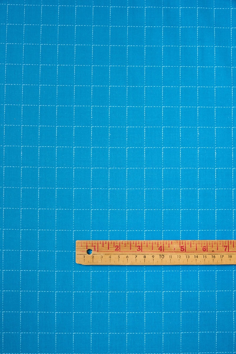 Intervals - Large Check Cotton in Denim - Image 2
