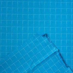 Intervals - Large Check Cotton in Denim - Image 3