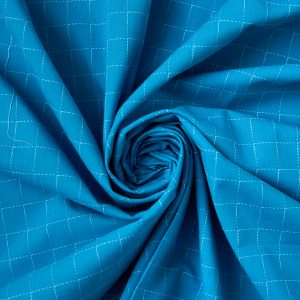 Intervals - Large Check Cotton in Denim - Image 5
