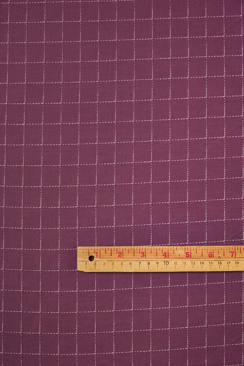Intervals - Large Check Cotton in Purple - Image 2