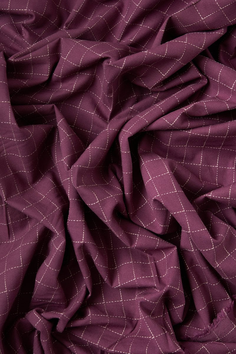 Intervals - Large Check Cotton in Purple - Image 4