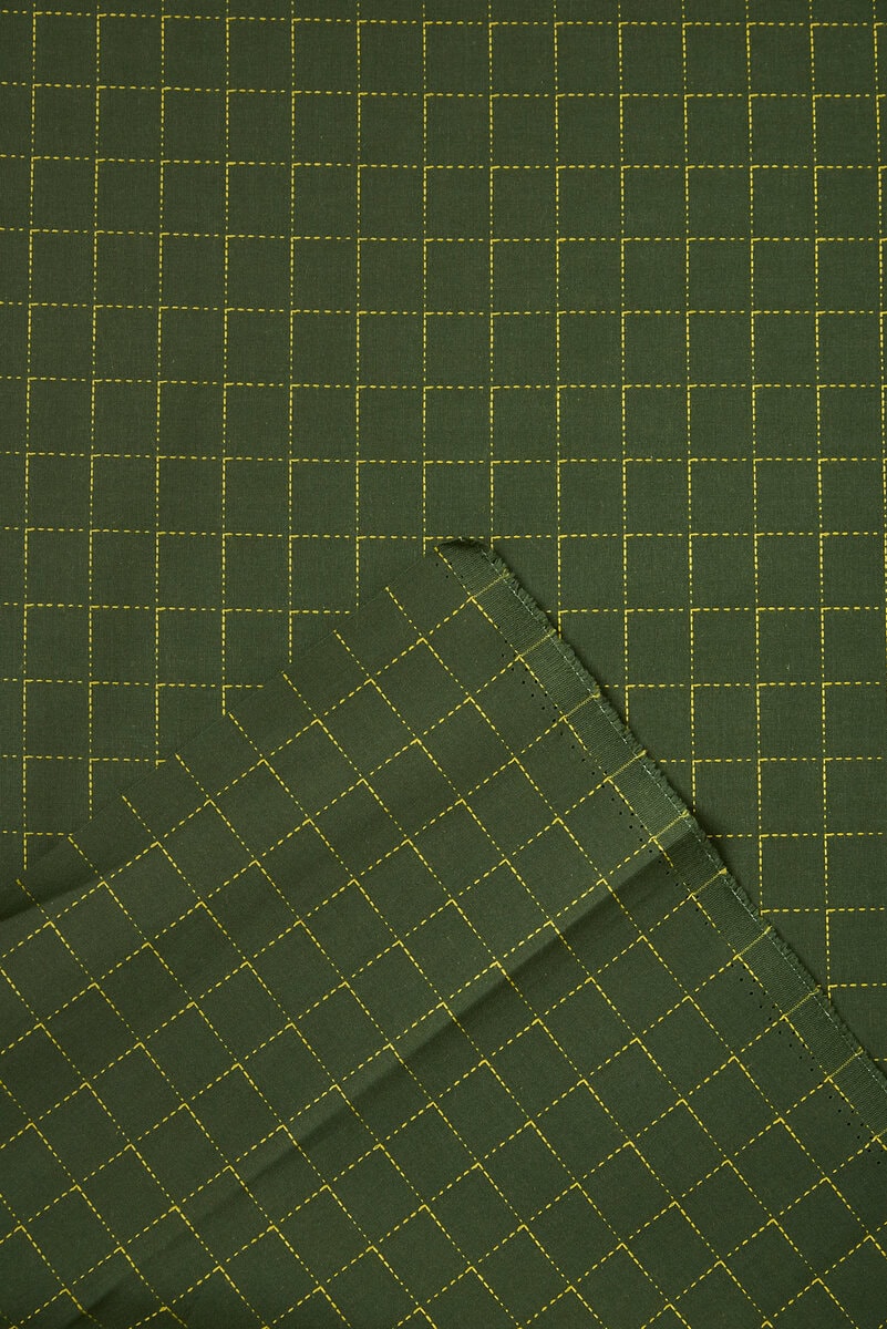 Intervals - Large Check Cotton in Green - Image 3