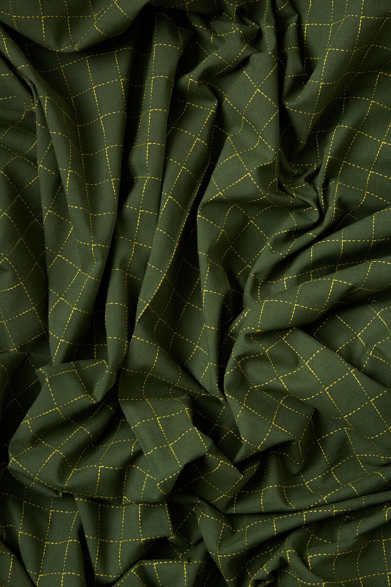 Intervals - Large Check Cotton in Green - Image 4