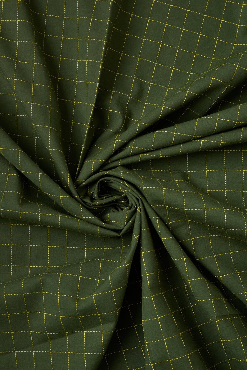 Intervals - Large Check Cotton in Green - Image 5