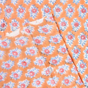Block Print Indian Cotton in Pippi Fleur - Image 3