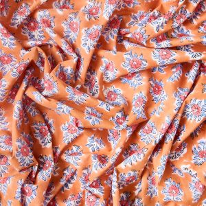 Block Print Indian Cotton in Pippi Fleur - Image 4