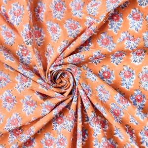 Block Print Indian Cotton in Pippi Fleur - Image 5