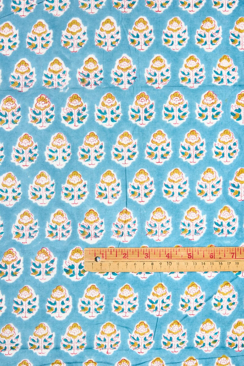 Block Print Indian Cotton in Midsummer - Image 2