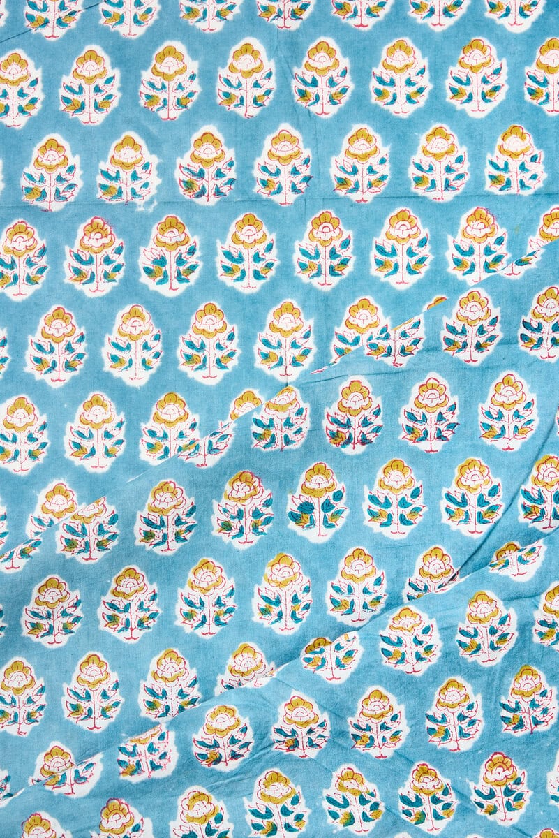 Block Print Indian Cotton in Midsummer