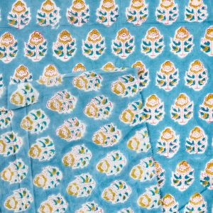 Block Print Indian Cotton in Midsummer - Image 3