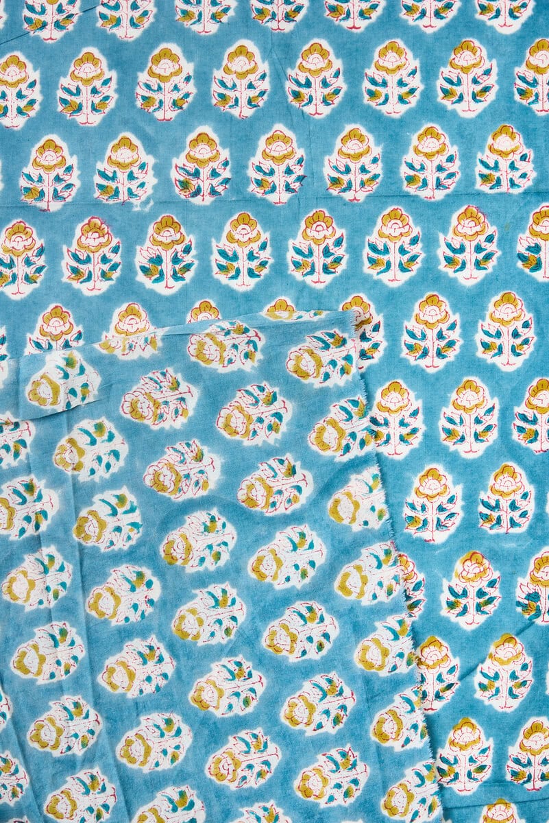 Block Print Indian Cotton in Midsummer - Image 3