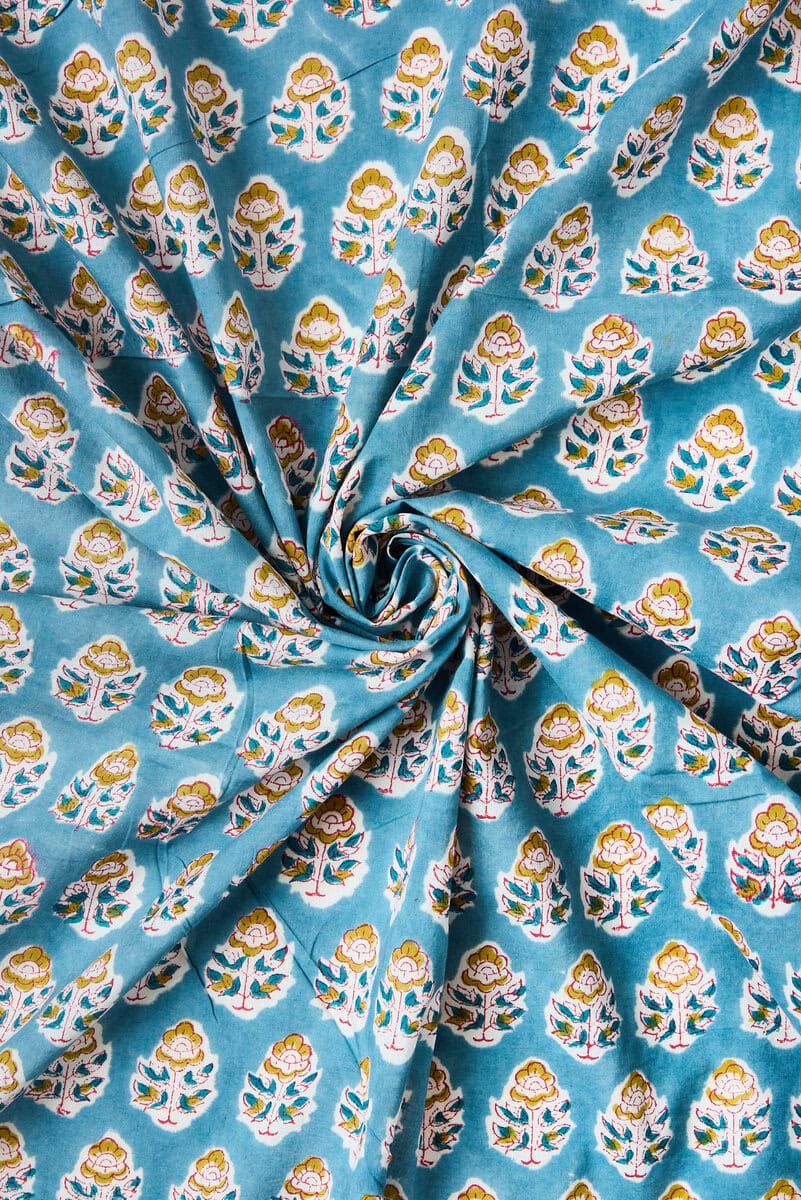 Block Print Indian Cotton in Midsummer - Image 5