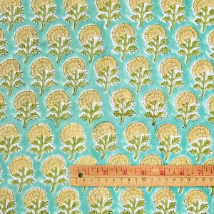 Alternative view of Block Print Indian Cotton in Yarrow Flower