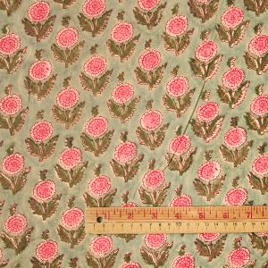 Block Print Indian Cotton in Daydreamer - Image 2