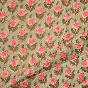 Block Print Indian Cotton in Daydreamer