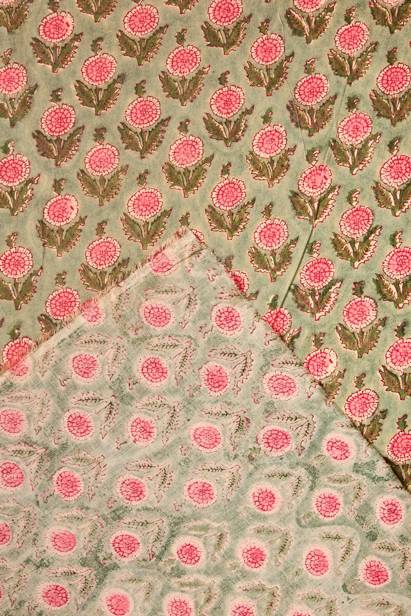 Block Print Indian Cotton in Daydreamer - Image 3