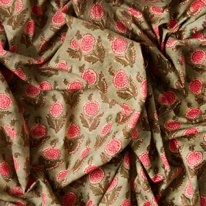 Block Print Indian Cotton in Daydreamer - Image 4