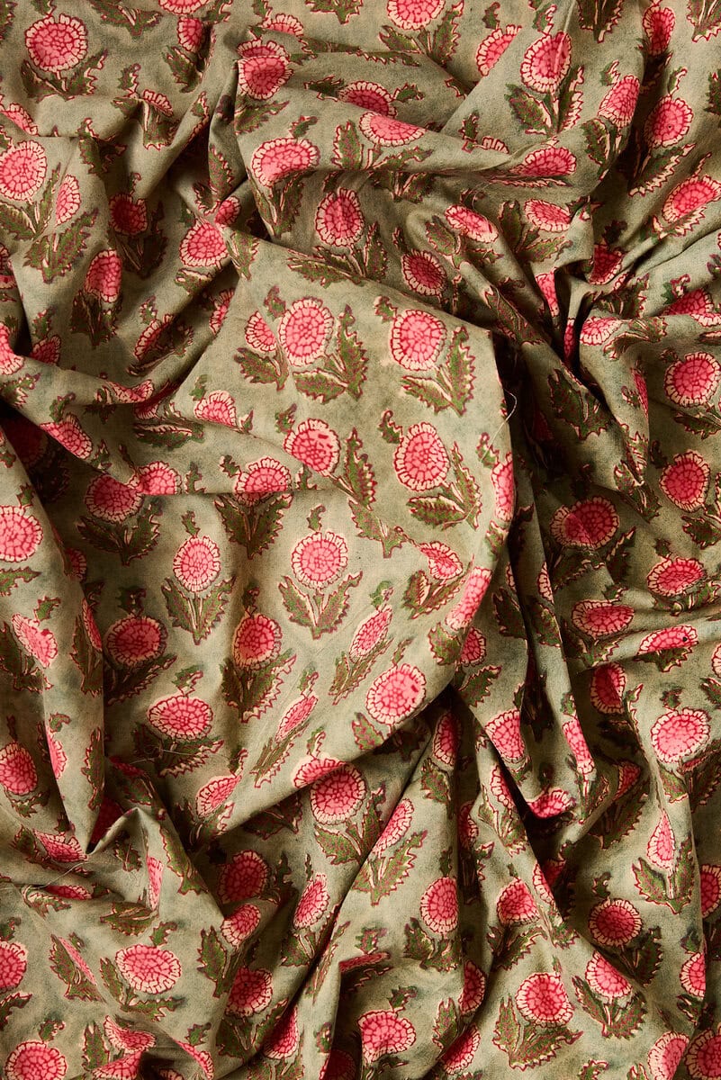 Block Print Indian Cotton in Daydreamer - Image 4