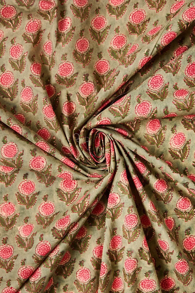Block Print Indian Cotton in Daydreamer - Image 5