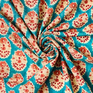 Block Print Indian Cotton in Jolie - Image 5