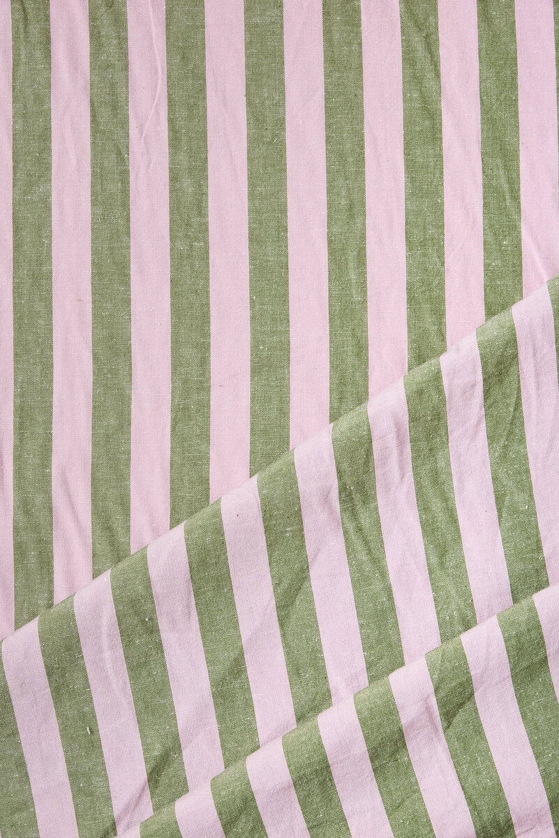 Organic Cotton/Linen Stripe in Cecily