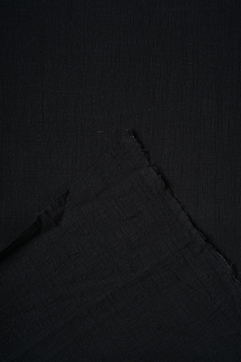 Washed Cotton Slub in Black - Image 3