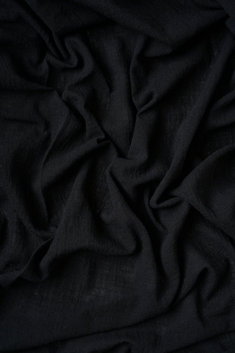 Washed Cotton Slub in Black - Image 4