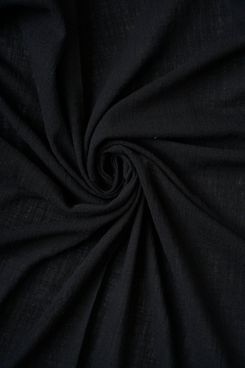 Washed Cotton Slub in Black - Image 5