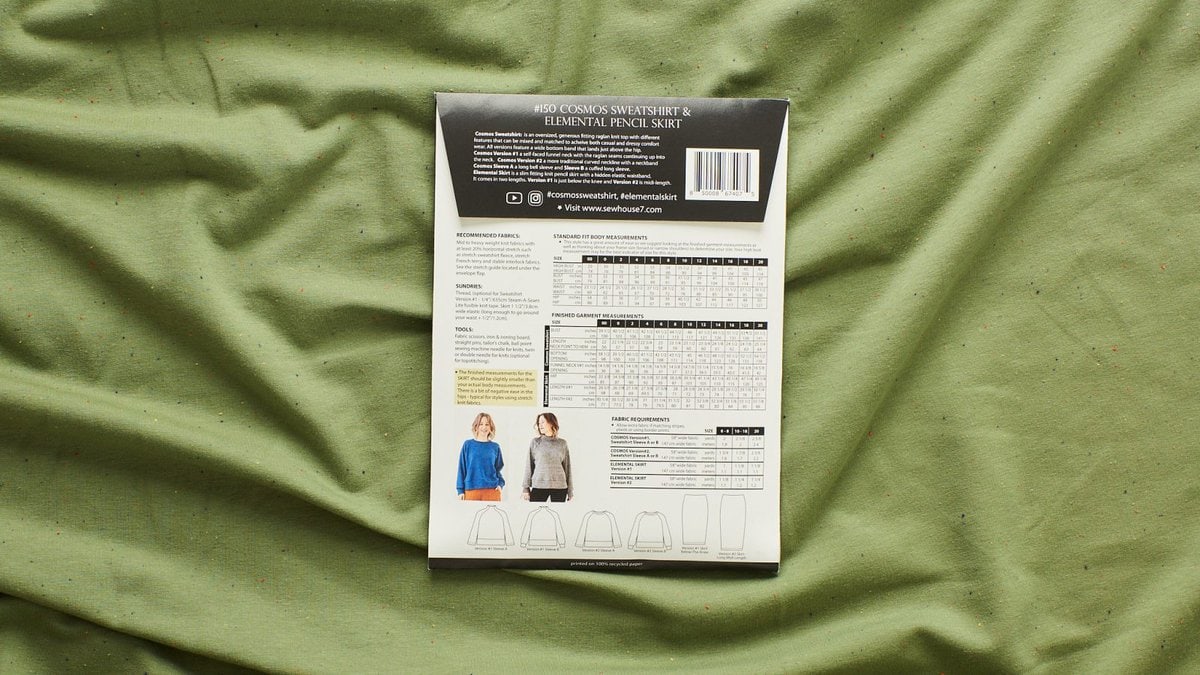 Sew House Seven Cosmos Sweatshirt & Elemental Skirt Pattern (2 Sizes Available) - Image 2