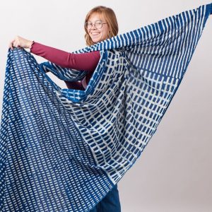 Indian Block Print Cotton in Hopscotch Indigo - Image 2