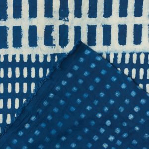 Indian Block Print Cotton in Hopscotch Indigo - Image 6