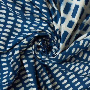 Indian Block Print Cotton in Hopscotch Indigo - Image 7