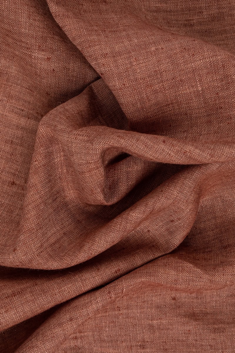 Lino Shot Linen in Red Rock