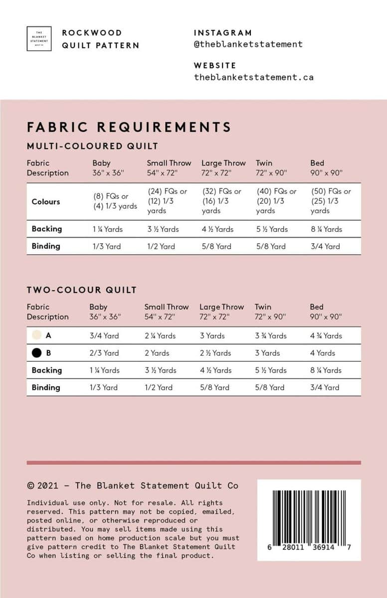 The Blanket Statement - Rockwood Quilt Pattern - Image 2