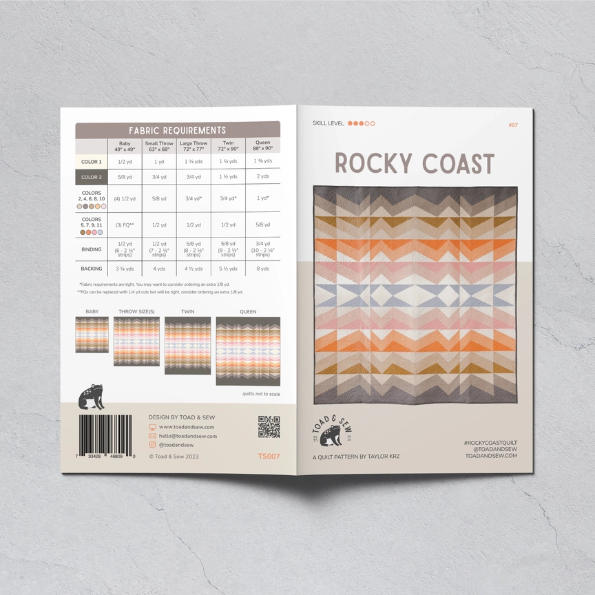 Toad & Sew- Rocky Coast Quilt Pattern - Image 2
