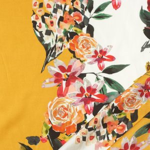 Rosette Rayon in Yellow & White