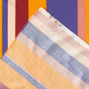 Striped Rayon Twill in Sunset - Image 6