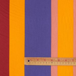 Striped Rayon Twill in Sunset - Image 4
