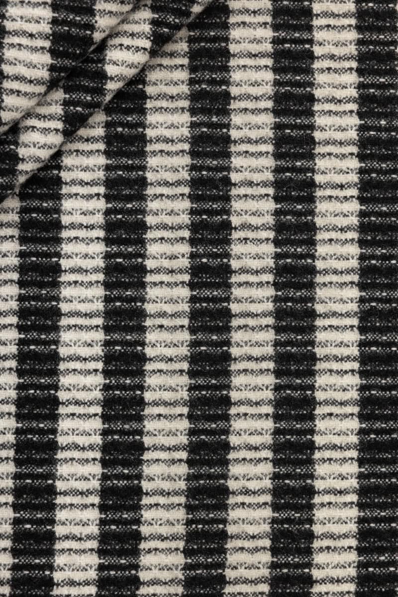 Striped Wool in Black & White - Image 2