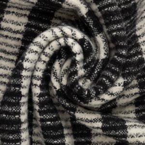 Striped Wool in Black & White - Image 6